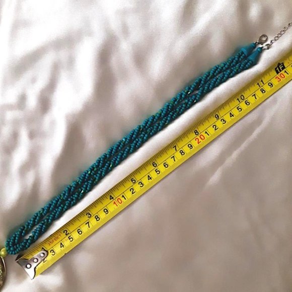 Resin Art Seashell Necklace Wooden Beads  28” - Picture 9 of 9